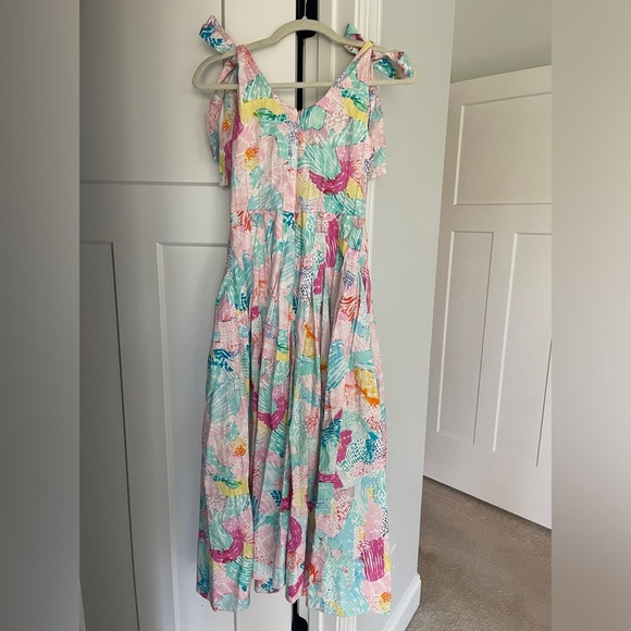 Hunter Bell Braden Blue Floral Shoulder Tie Dress - Picture 5 of 5